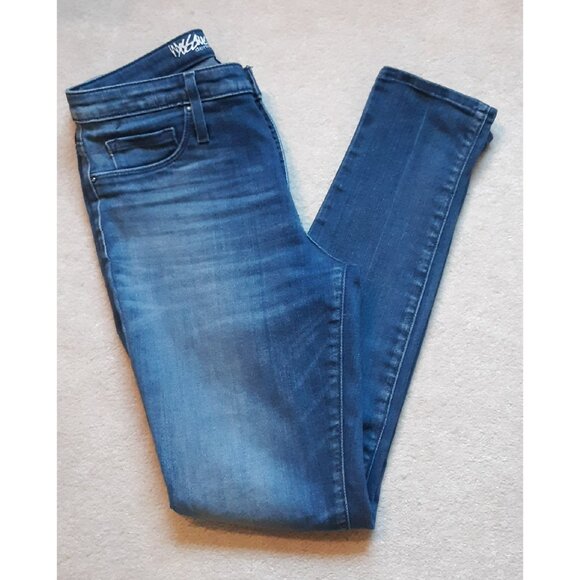 MOSSIMO High Rise Power Stretch Jegging Crop Jeans Medium Blue Size 4 - Picture 1 of 7